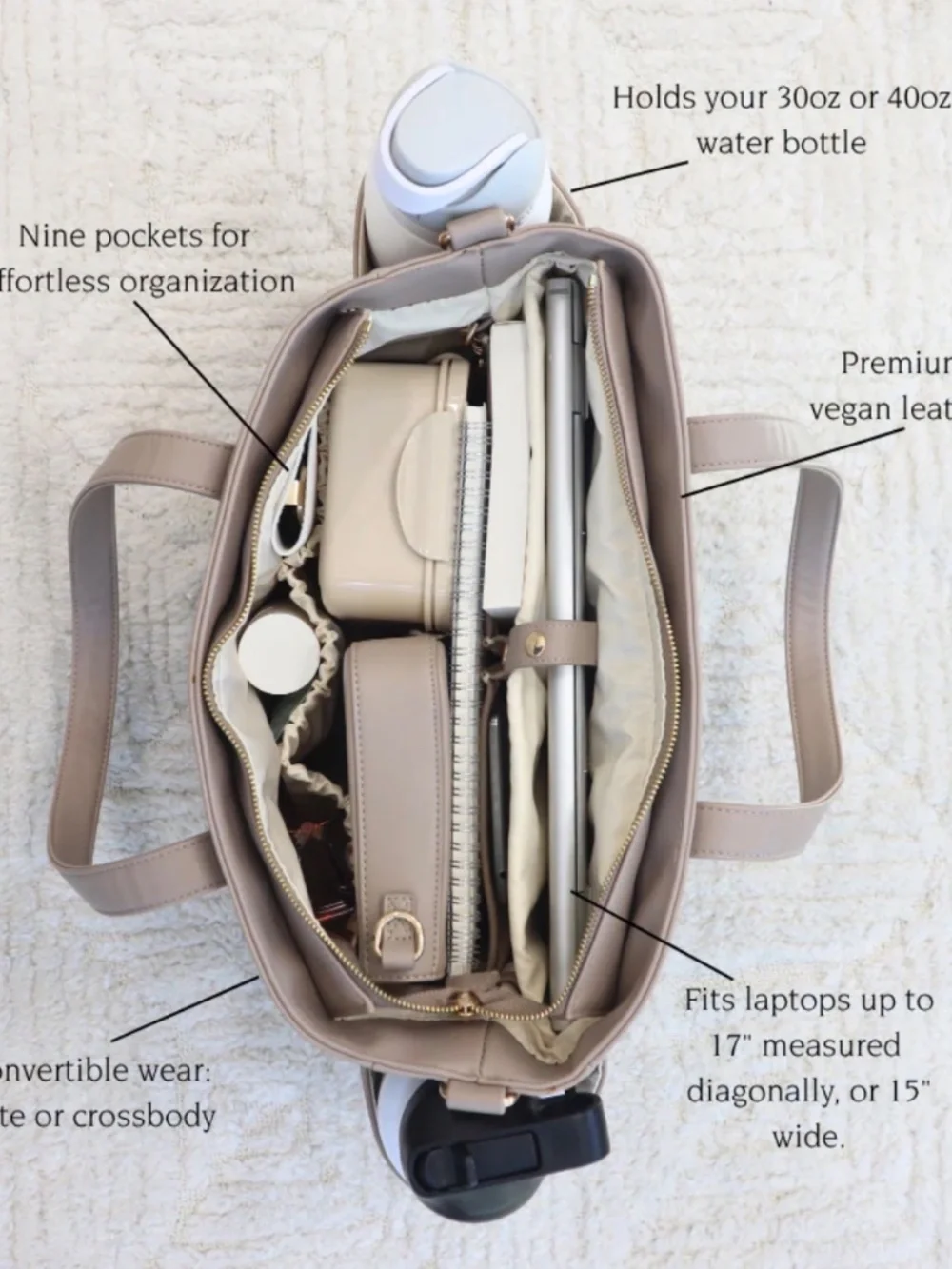 White Elm Aquila Tote Bag- Black and Cream